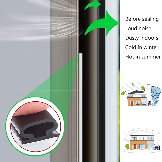 Black Rubber Weather Stripping Door Seal Strip, D Shape Door Rubber Weather - Image 3