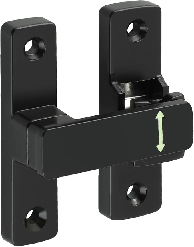 90/180 Degree Flip Latch Gate Latch, Heavy Duty Black Safety Door Lock Enhanced by Mooche