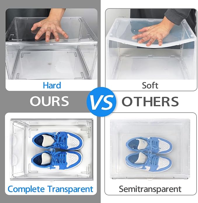4 Pack Acrylic Shoe Boxes Sneaker Storage - Image 2