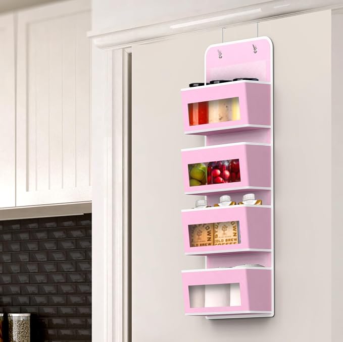 Simple Houseware 4 Clear Window Pocket Over Closet Door Storage Hanging - Image 3