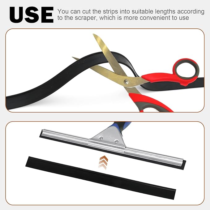 4 Rolls Rubber Replacement Blades, 41 Inch Squeegee Blade x3, 18 Inch x1 - Image 3