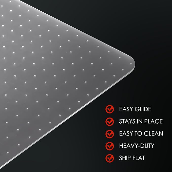 Kuyal Office Chair Mat for Carpet, 2 Pack 32x 49 Clear Heavy Duty Computer - Image 5
