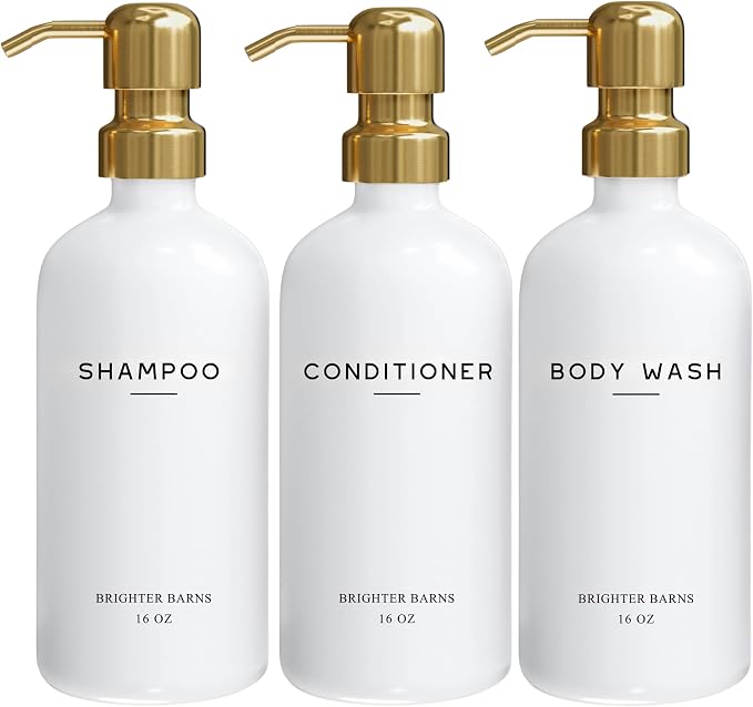 Luxury Shampoo and Conditioner Dispenser Set by Brighter Barns by BrighterBarns
