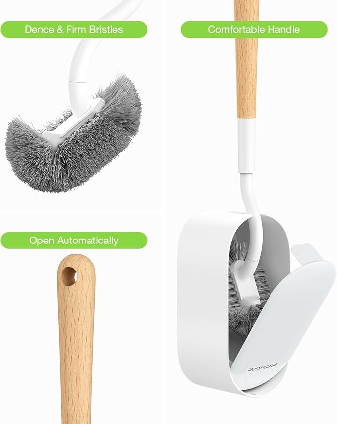 Wooden Toilet Brush, OSCIOSS Toilet Brush and Holder Set - Image 6