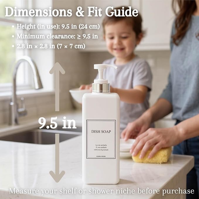 Modern Design Large 27 oz Shampoo and Conditioner Dispensers - Image 2