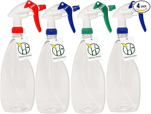 Heluva Green Heavy Duty 24oz Clear Plastic Spray Bottles by HeluvaGreen