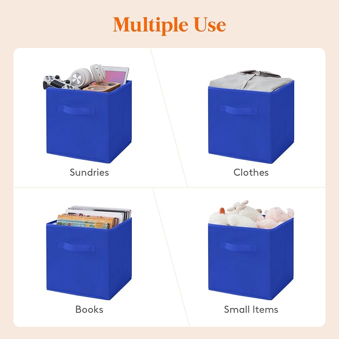 Lifewit Collapsible Fabric Storage Cubes Bins Set 11 Inch, Foldable Cubby - Image 5