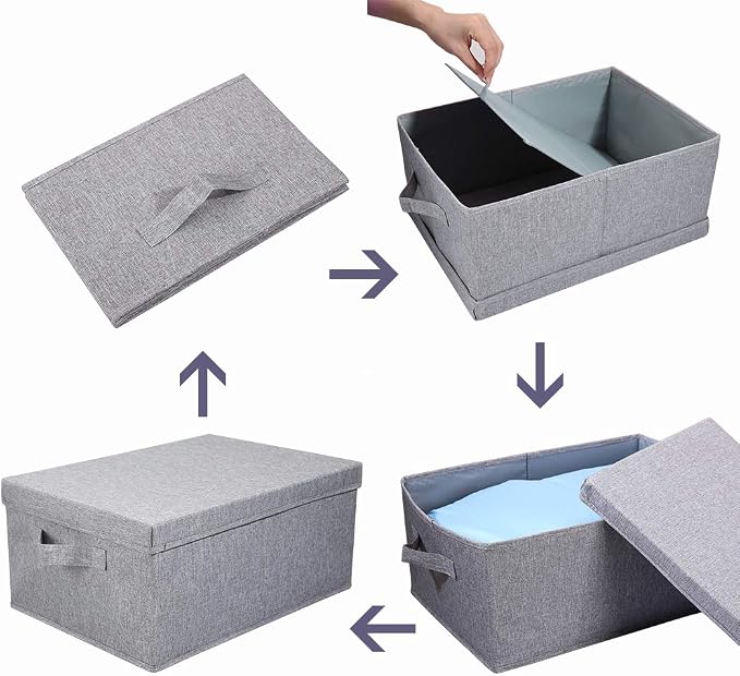 HOONEX Linen Foldable Storage Bins - Image 7