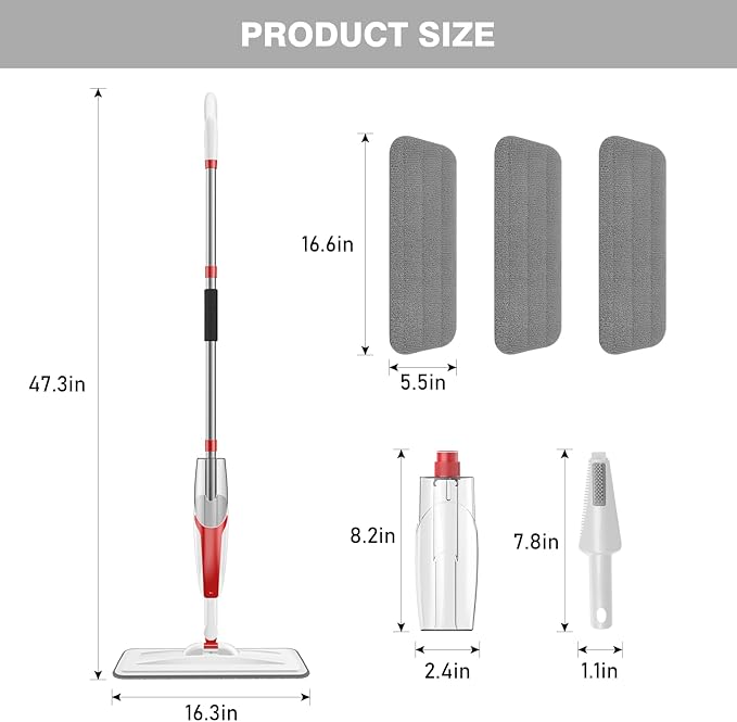 nacena Spray Mop for Floor Cleaning, Dust Mop - Image 2