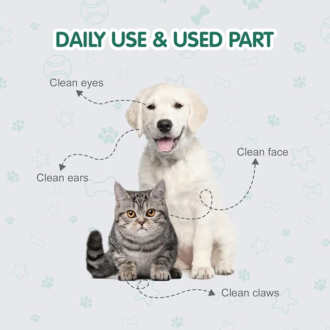 COCOYO Disposable Wet Wipes for Dogs & Cats I 300 Wipes for Cleaning and - Image 7