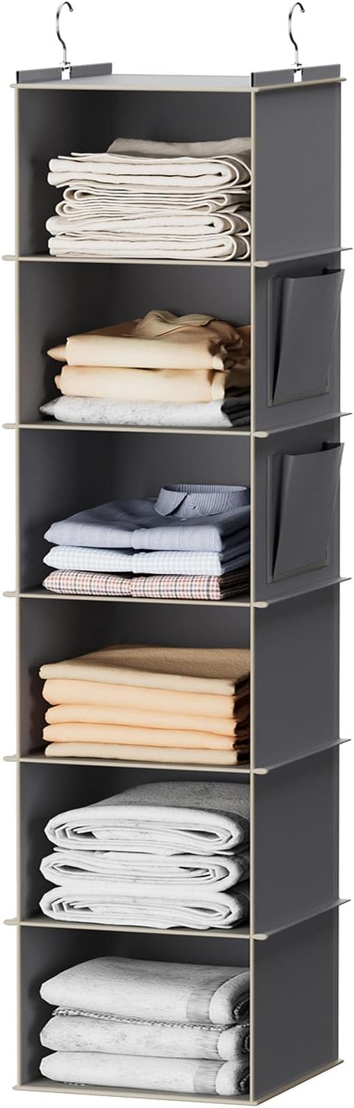 YOUDENOVA Hanging Closet Organizer and Storage, 6-Shelf Closet Hanging Storage by YOUDENOVA