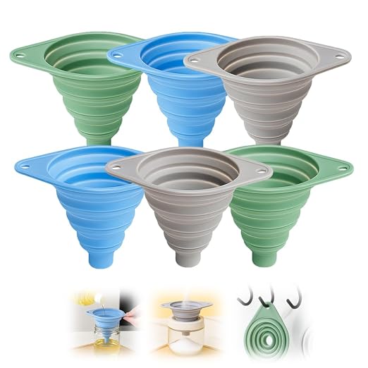 Kitchen Funnel Set, 2025 New Silicone Collapsible Funnel, Portable Bottle by Scappof