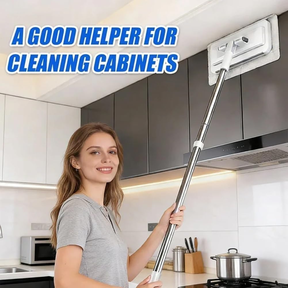 Gropething Mop, Hands Free Multi Purpose Flat Mop, Hands Free Flat Mops One Click, Snap Grip Mini Mops, Lightweight with 360° Swivel Head for Floors, Under Furniture, Kitchens & Bathrooms (1set)
