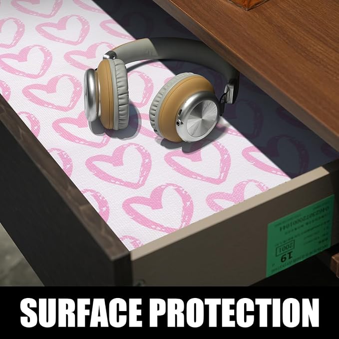 Pink Heart Shelf and Drawer Liner - Image 6