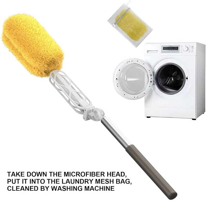 Long Handle Duster with 2 Replacement Heads, Washable Cleaning Duster Kit with - Image 6