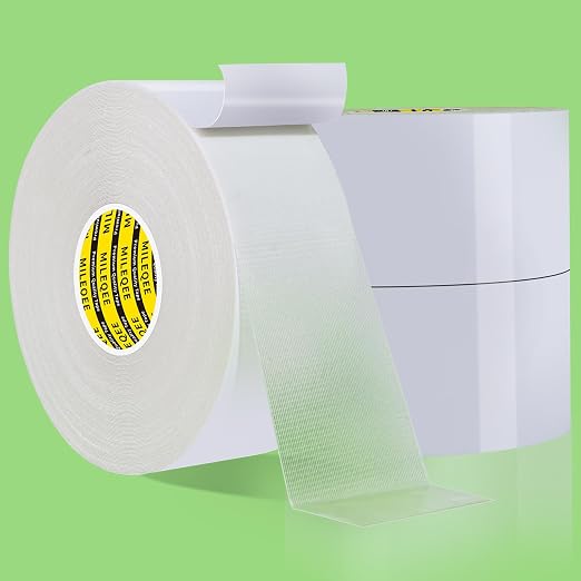 3Pack Double Sided Tape Heavy Duty, 2in x 66FT, Universal High Tack Strong Wall by MILEQEE
