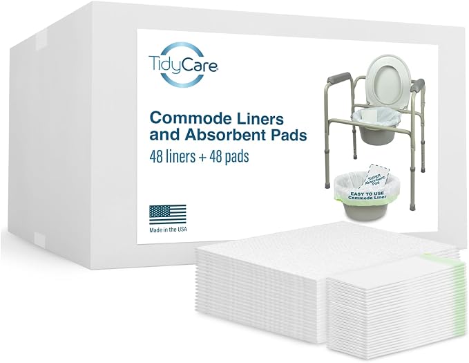 Disposable Bedside Commode Liners and Pads by TidyCare