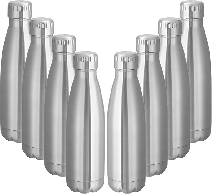 VEGOND 17oz Stainless Steel Water Bottles Bulk, Reusable Metal Sports Water by VEGOND