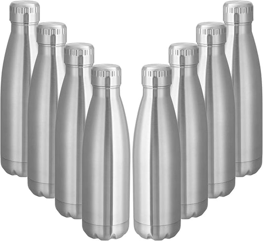 VEGOND 17oz Stainless Steel Water Bottles Bulk, Reusable Metal Sports Water by VEGOND