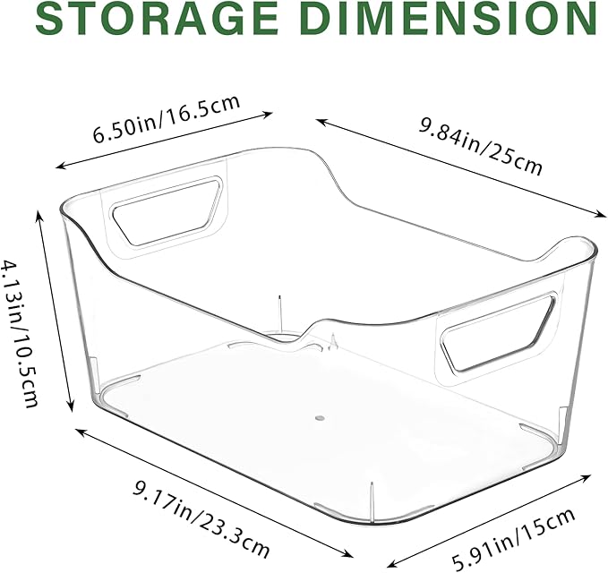 12 Pack Clear Plastic Storage Bins, Pantry Organizers and Storage, Plastic - Image 4