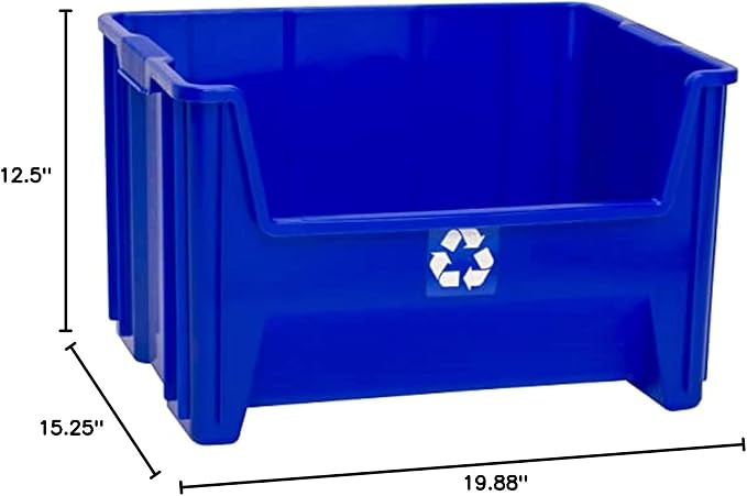 Commercial Industrial Heavy Duty Stackable Open-Front Recycling Bin Box - Image 9