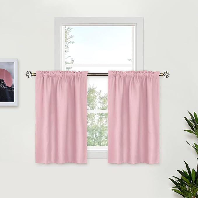 BGment Baby Pink Blackout Curtains 36 Inch Length by BGment