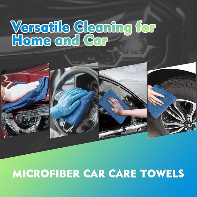 HOMEXCEL Microfiber Cleaning Cloth 12 Pack 12.5 x 12.5 inch Microfiber Towels - Image 4