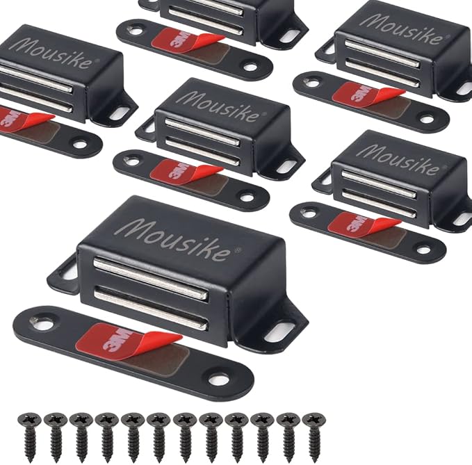 Mousike Cabinet Magnets 30lb Black Door Magnets by Mousike