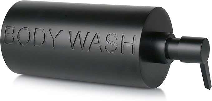 Matte Black Body Wash Dispenser Luxurious Refillable Pump Bottle - Image 2