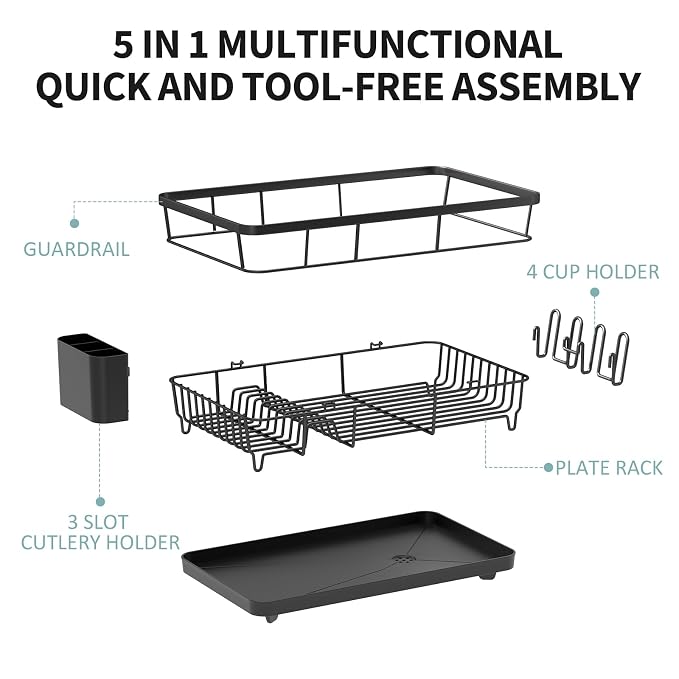 Dish Drying Rack for Kitchen Counter, Large Dish Racks - Image 7