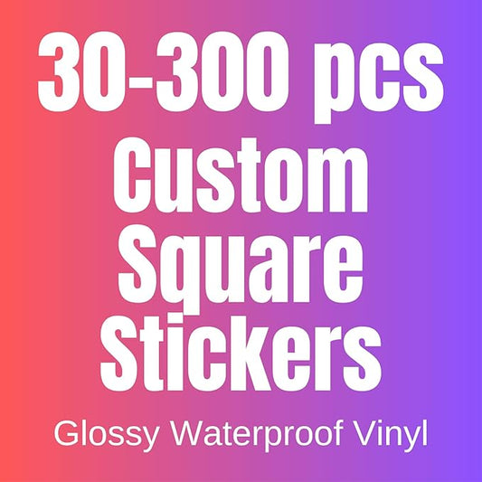 30-300 PCS Custom Square Stickers Labels by YEYABOA