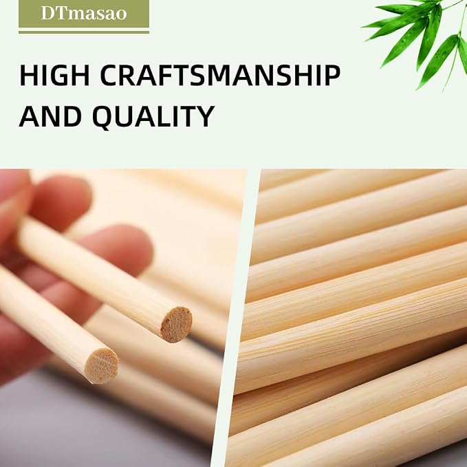 1/4 x 6 Inch 50 PCS Dowel Rods Wood Sticks Wooden Dowel Rods - Image 4