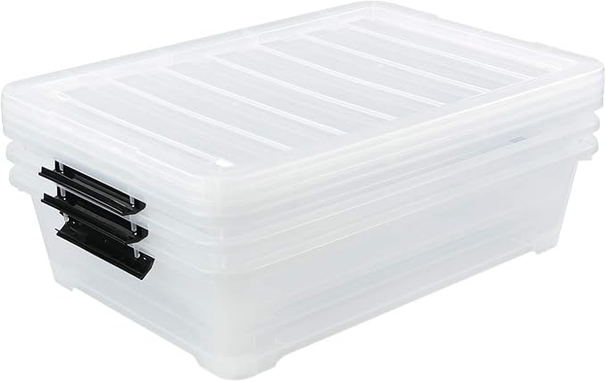 3-Pack Plastic Under bed Storage Box, 40 Quart - Image 3