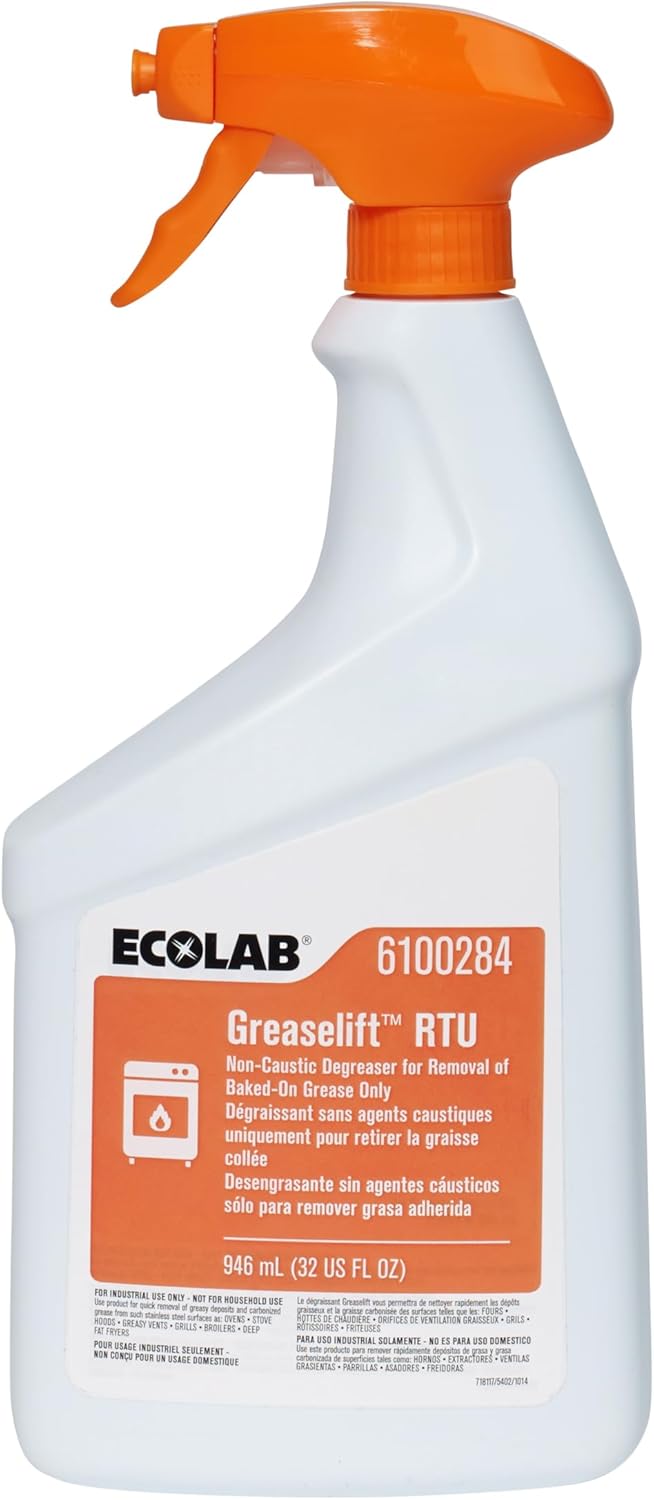 Ecolab Greaselift RTU Non-Caustic Degreaser - 32 FL OZ Spray Bottle