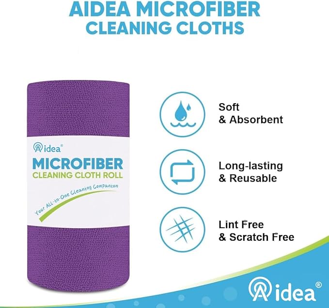 AIDEA Microfiber Cleaning Cloth Roll, Reusable Paper Towels Tear Away Cloth - Image 3