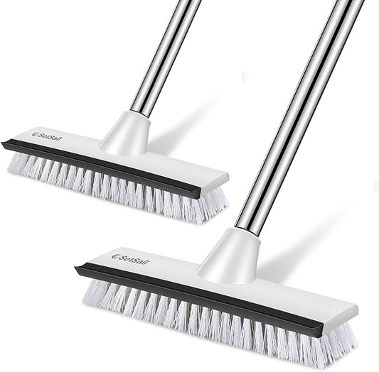 SetSail Floor Scrub Brush with 51-Inch Long Adjustable Handle 2 in 1 Scrape by SetSail