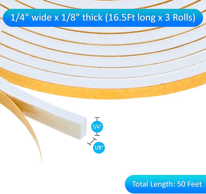 High Density Foam Weather Stripping Door Seal Strip Insulation Tape Roll - Image 2