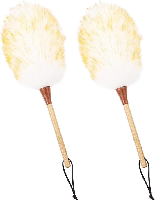 Natural Lambswool Duster 16 Inch Handheld by MehelloFeather