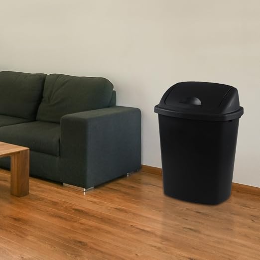4 Pack Swing Top Trash Can, 6 Gallon Plastic Garbage Bins - Image 5