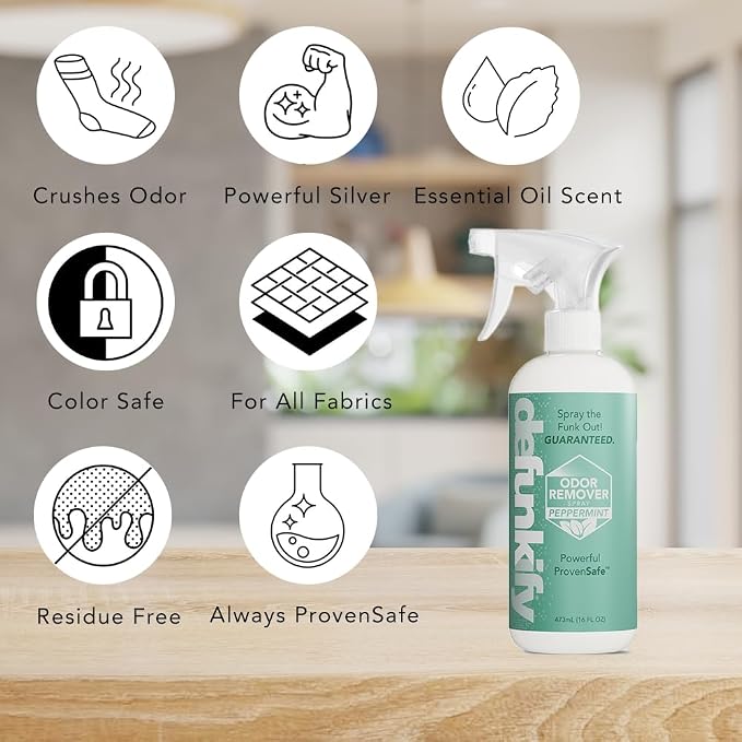 Odor Remover Spray, 16oz. 'Peppermint' Essential Oil Odor Eliminator - Image 3