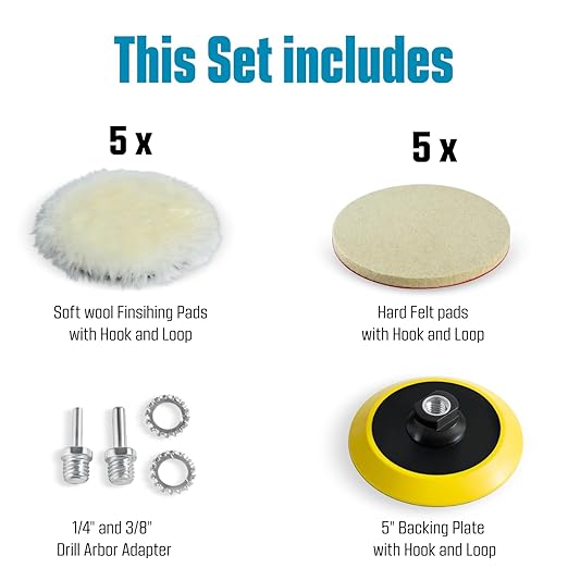 LINE10 Tools 5-Inch Wool Polishing Kit - Image 4