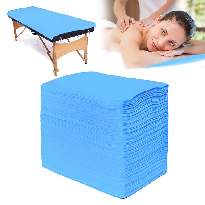 100Pcs Disposable Massage Table Sheets 31" x 71" Non-Woven Fabric Disposable by FLYINGBEAUTY