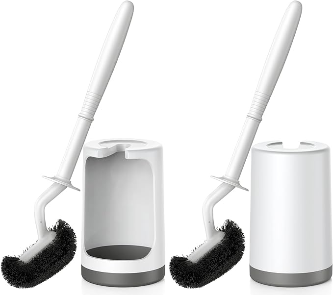HAMITOR Toilet Bowl Brush Holder Set: Curved Design by HAMITOR