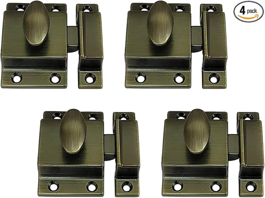 QCAA Traditional Large Oval Turn Cabinet Latch, Solid Brass, by QCAAHardware