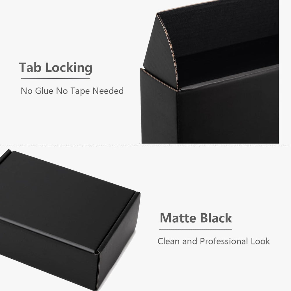 Timirog 12x9x4" Black Shipping Boxes 20 Pack Corrugated Cardboard Box