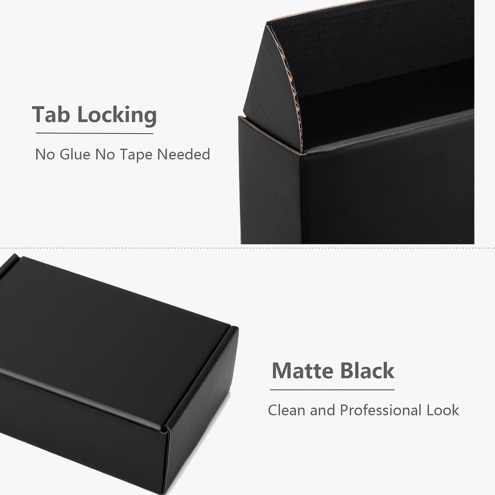 Timirog Black Shipping Boxes 12x9x6 Inches 16 Pack Corrugated Cardboard