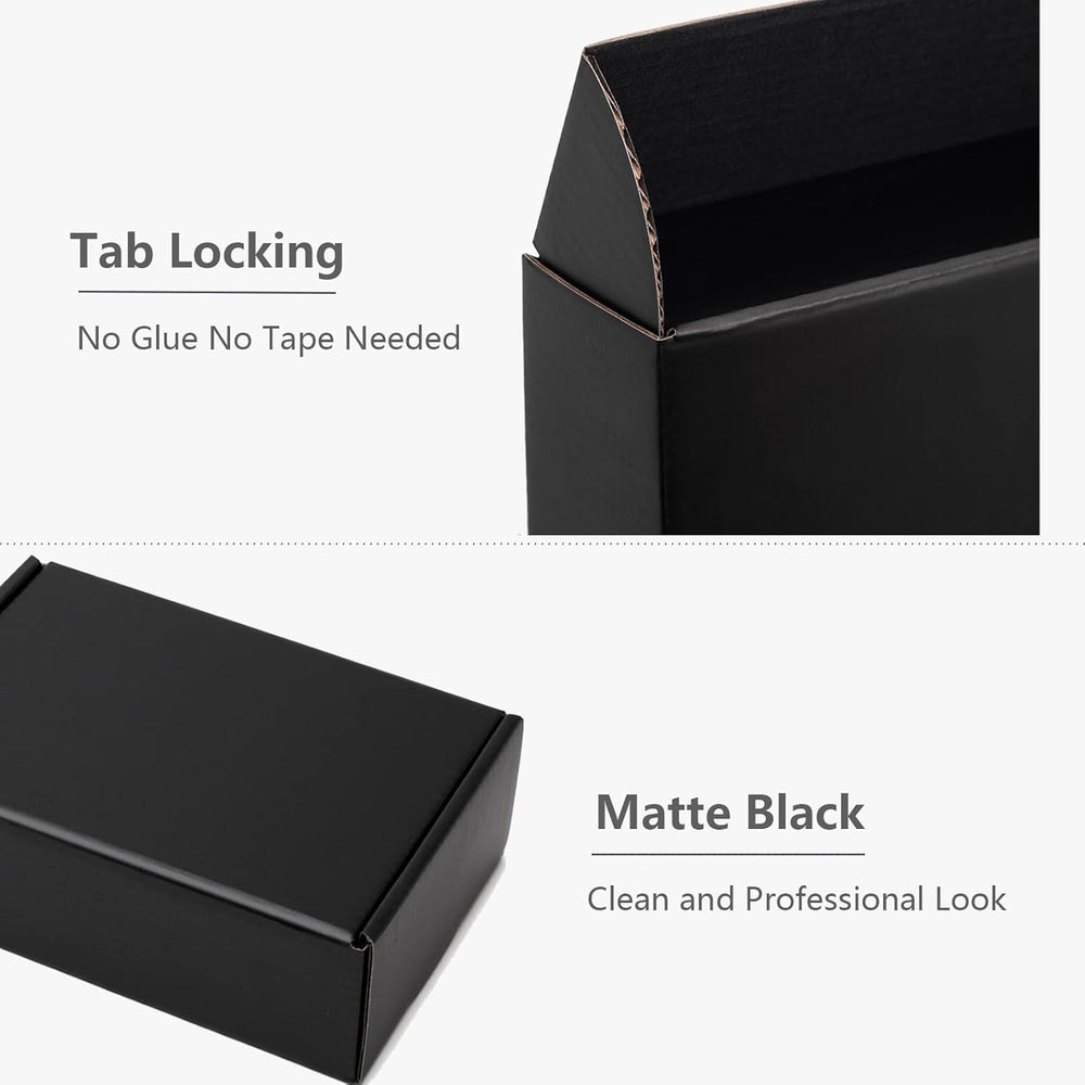 Timirog 9x6x4 Inches Black Shipping Boxes 25 Pack Corrugated Cardboard
