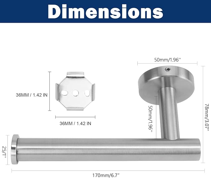 NearMoon Bathroom Toilet Paper Holder, Premium SUS304 Stainless Steel Rustproof - Image 5