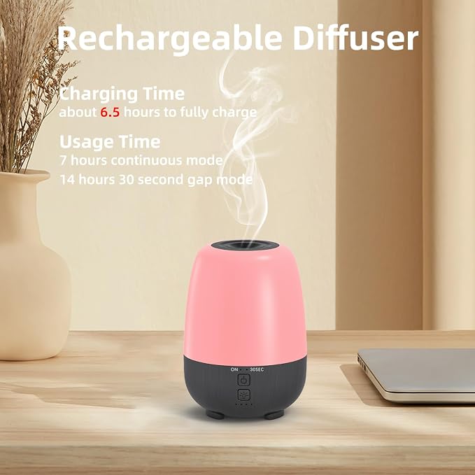 150ML Rechargeable Battery Operated Essential Oil Diffuser, Portable Cordless - Image 2