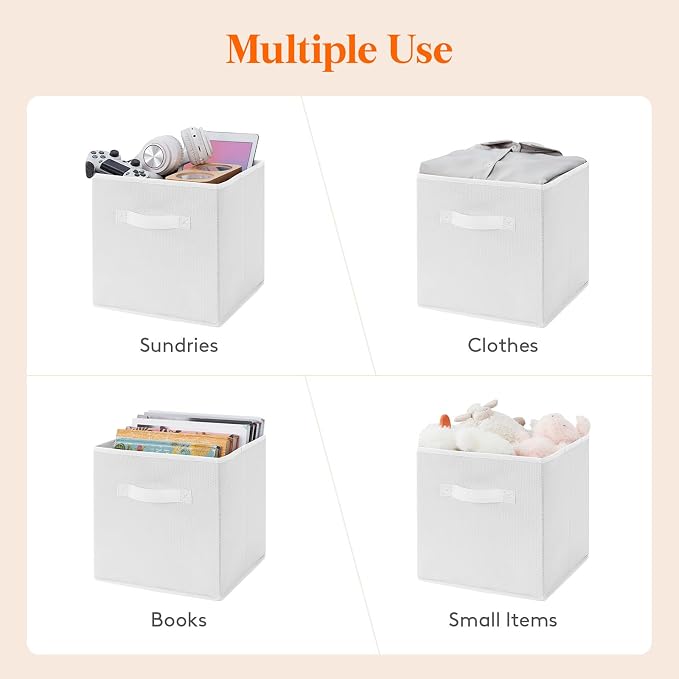 Lifewit Collapsible Fabric Storage Cubes Bins Set 11 Inch, Foldable Cubby - Image 5